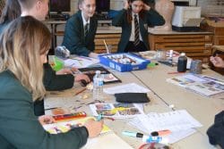 Course work improvement and exam preparation at lunchtime in the Art Department