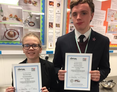 Year 13 passed their Level 2 Food Hygiene Certificate!
