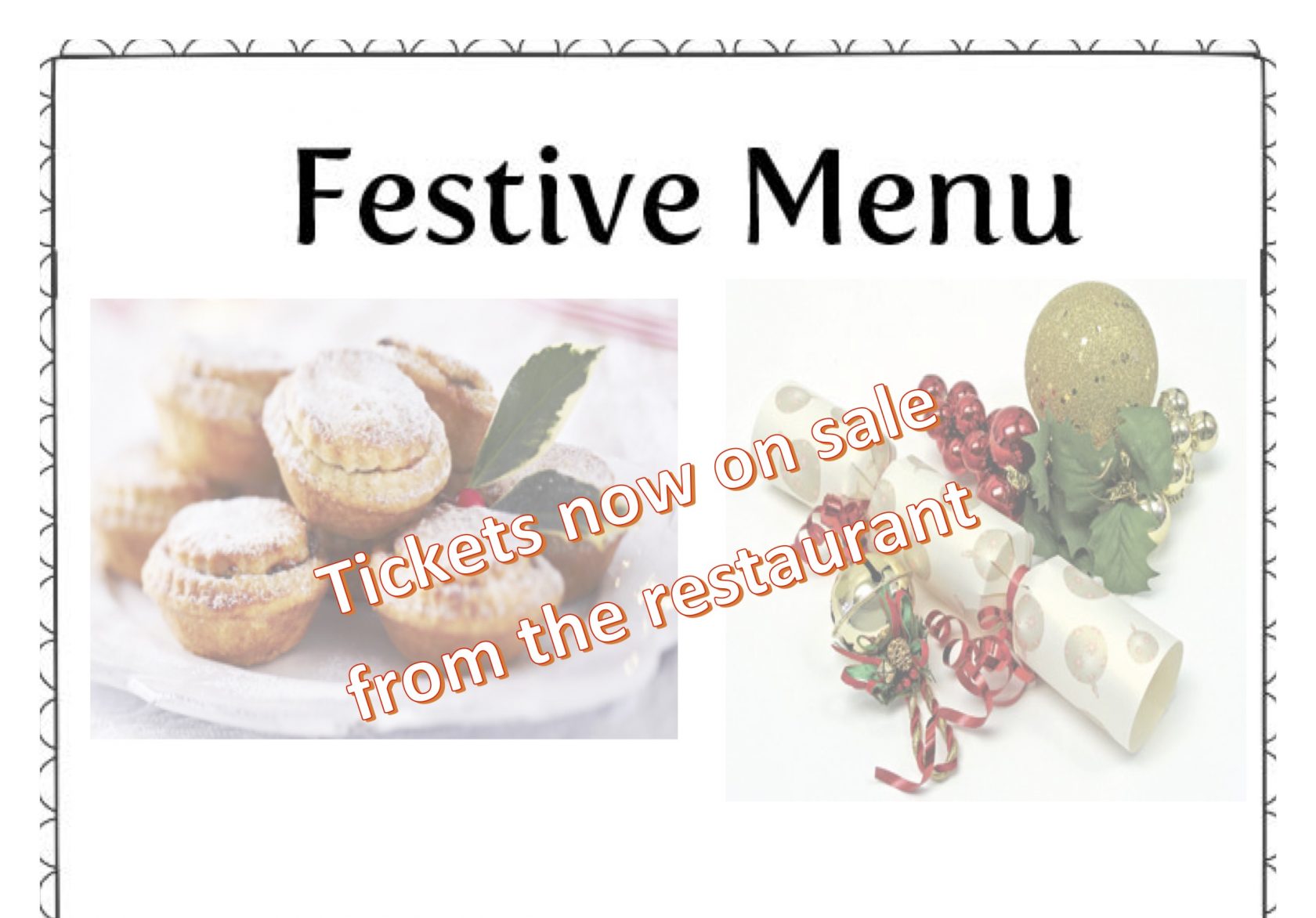 Christmas Lunch Thursday 13th December Tickets on Sale!
