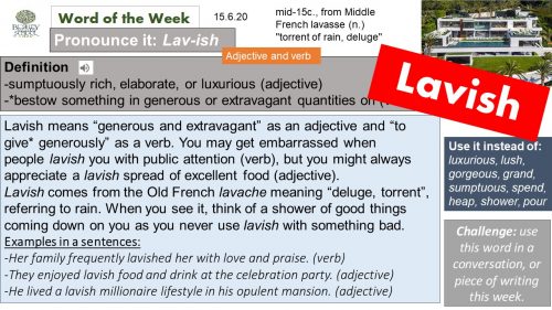 Word of the Week: Lavish