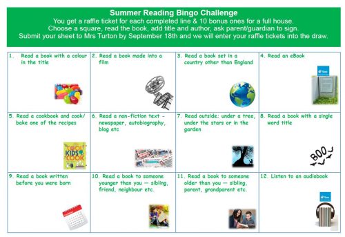 Summer Reading Bingo Challenge!