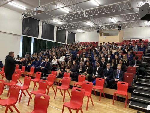 Year 12 Students Sitting Through their First Assembly as Sixth Formers