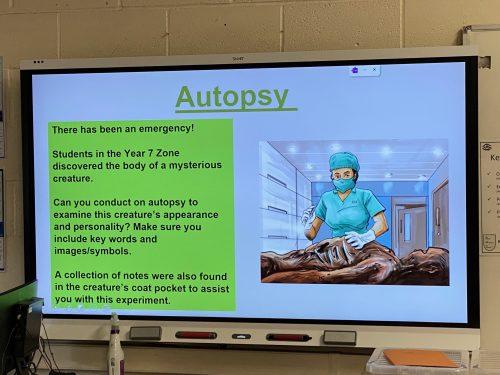Year 7 English Student Lab Technicians Complete Autopsy