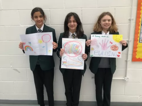 Winners of the Anti-bullying poster competition for Children’s Mental Health week