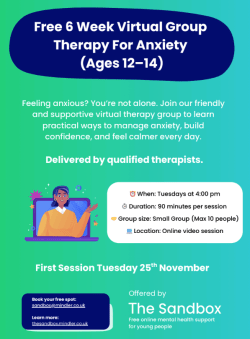 Free Group Therapy Sessions for 12- 14 year olds