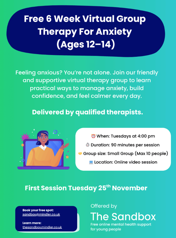 Free Group Therapy Sessions for 12- 14 year olds