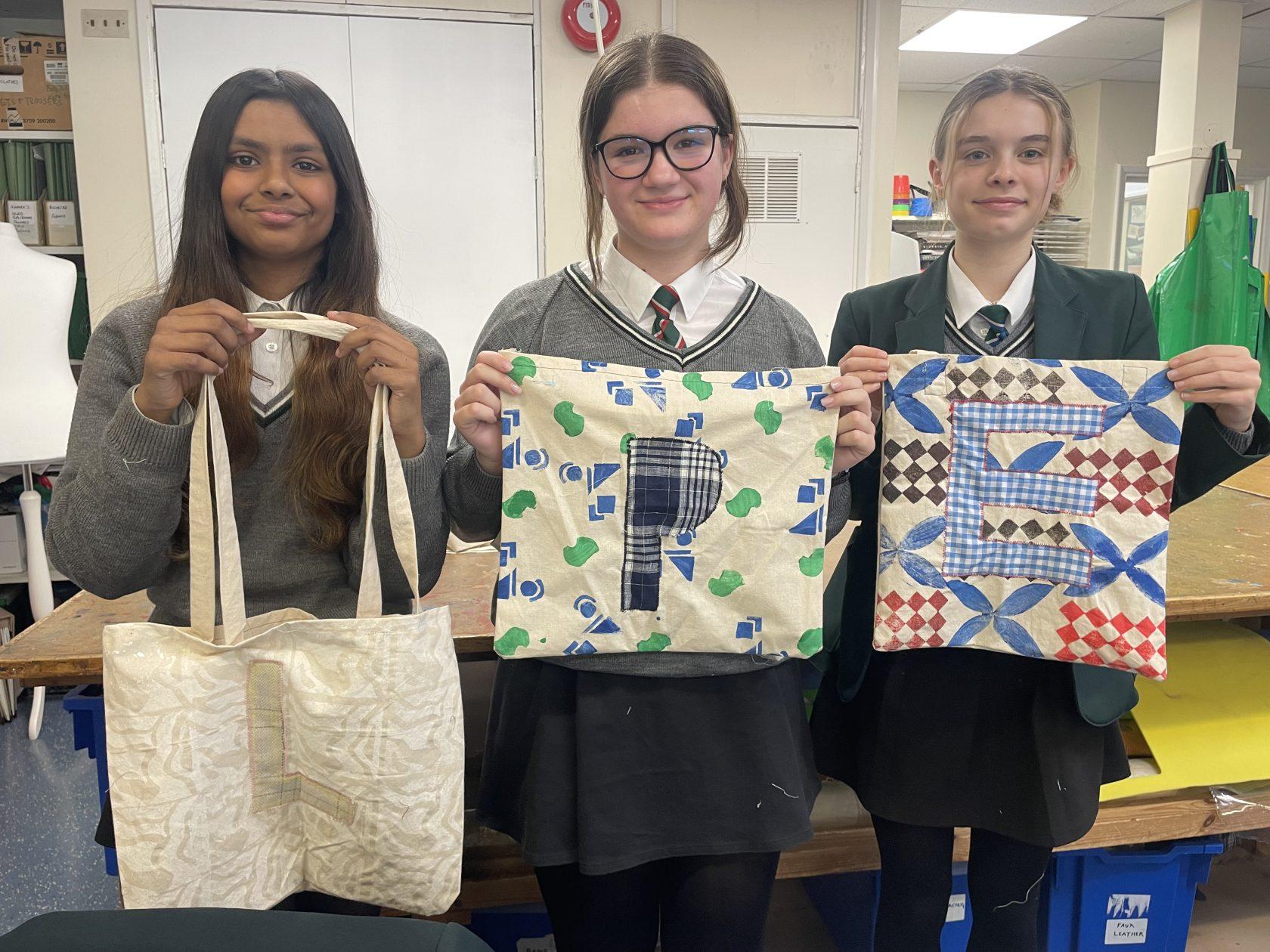 Year 9 Textiles: From block print to tote bag