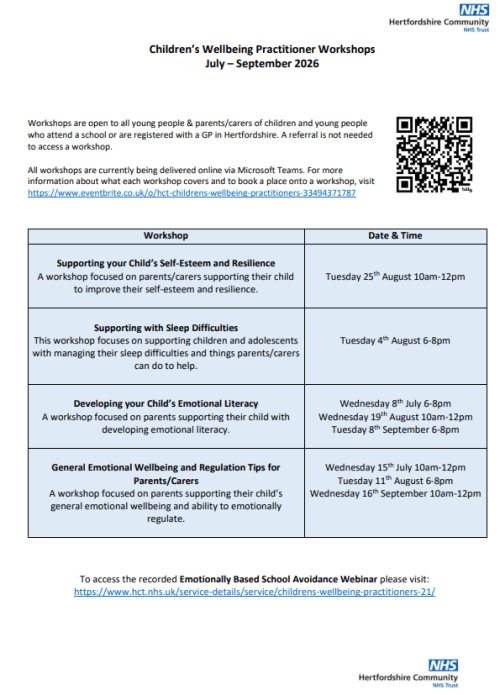 Children’s Wellbeing Practitioner Workshops